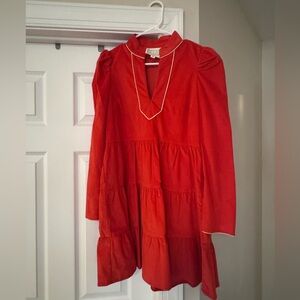 Sail to sable red corduroy dress